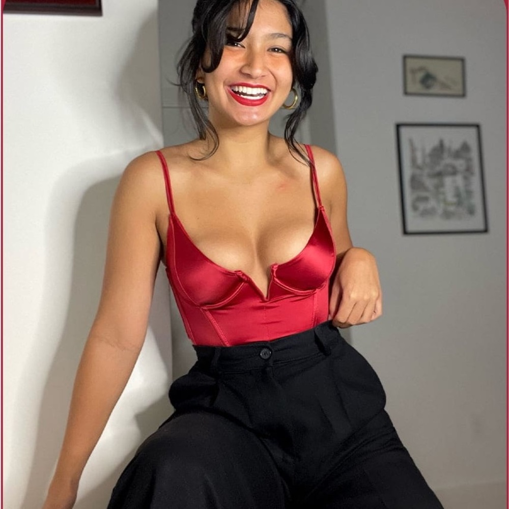 Red corset top